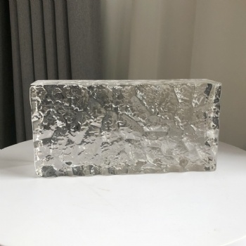 ADL Wholesale 50*100*200mm Fine Ground Single-Sided Stone Patterned Crystal Glass Bricks Block for Buindings and Home Decoration