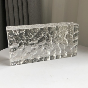 ADL Wholesale 50*100*200mm Fine Ground Single-Sided Stone Patterned Crystal Glass Bricks Block for Buindings and Home Decoration