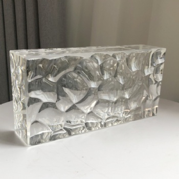 ADL Wholesale 50*100*200mm Fine Ground Single-Sided Water Cube Pattern Crystal Glass Bricks Block for Buindings Home Decoration