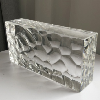 ADL Wholesale 50*100*200mm Fine Ground Single-Sided Water Cube Pattern Crystal Glass Bricks Block for Buindings Home Decoration