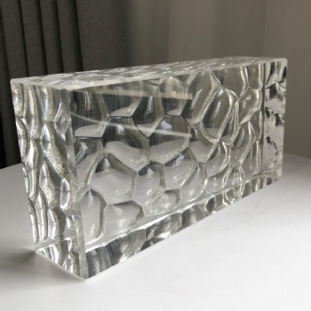 ADL Wholesale 50*100*200mm Fine Ground Single-Sided Water Cube Pattern Crystal Glass Bricks Block for Buindings Home Decoration