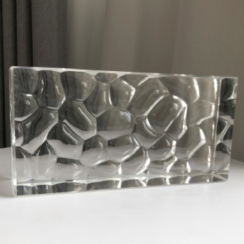 ADL Wholesale 50*100*200mm Fine Ground Single-Sided Water Cube Pattern Crystal Glass Bricks Block for Buindings Home Decoration