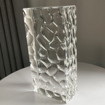 ADL Wholesale 50*100*200mm Fine Ground Single-Sided Water Cube Pattern Crystal Glass Bricks Block for Buindings Home Decoration