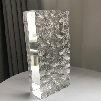 ADL Wholesale 50*100*200mm Fine Ground Single-Sided Water Cube Pattern Crystal Glass Bricks Block for Buindings Home Decoration