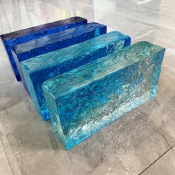 ADL Hot-Melt Solid Painted Color Pattern Crystal Glass Bricks Block for Buildings Wall Glass Block for Home House Decoration