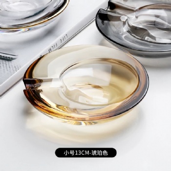 Custom Creative Design Decorative Cigarette and Cigar Ashtray Crystal Coated Glass round Design