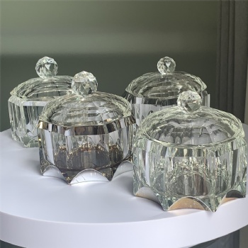 Light Luxury Creative with Lid Ash-Proof Crystal Glass Ashtray For Office Souvenir Gifts