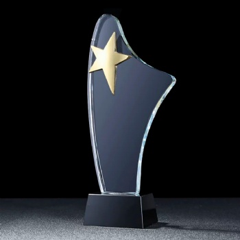 ADL Star Cheap Ball Shape Crystal Glass Trophy Engraved Design Black Crystal Base Factory Price Custom Logo Personalized