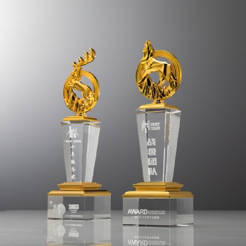 ADL Latest Custom Crystal Glass Trophy with Engraved Logo and UV Printing Modern Design for Business Gifts