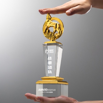 ADL Latest Custom Crystal Glass Trophy with Engraved Logo and UV Printing Modern Design for Business Gifts