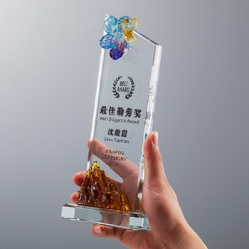 ADL Wholesale New Design Customized Color Printing with Crystal Glaze with Bee Shape Trophies for Employee Honor Commendation