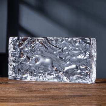 Hot Melt Textured Rectangular Glass Bricks 50*100*200mm Clear Transparent Building Decoration Glass Block Other Crystal Crafts