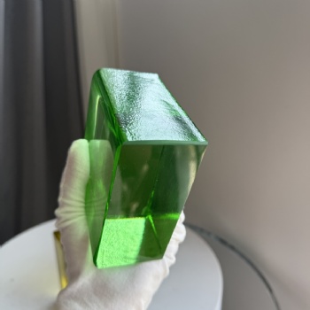 High Quality 50*100*100mm Rounded Corner Half Glass Bricks Block Green Amber Colorful Glass Original Craft Ideas for Interiors