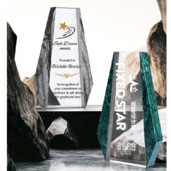 ADL High Quality Green Marble Stone Trophy Award Basketball Theme for School Events Wholesale Price Other Crystal Crafts Product