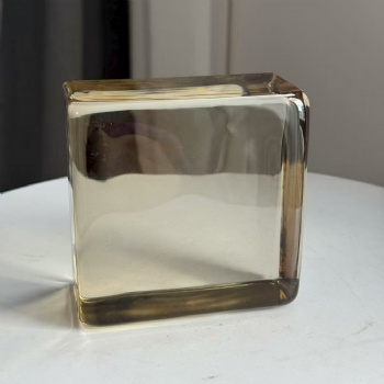 Painted Brown Color 50*100*100mm Half Glass Bricks Block Painted Rounded Corner Original Craft Ideas for Other Crystal Crafts