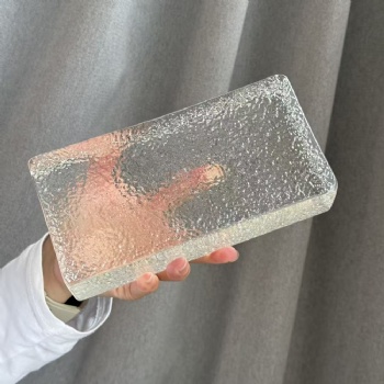 ADL Hot-Melt Factory's Orange Peel 2 Sided Patterns Clear Transparent Right Angle Corner Solid Glass Bricks Other Crystal Crafts