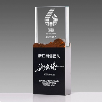 ADL Black Marble Stone Sports Trophy Award Business Crystal Glass Crafts Wholesales Other Crystal Crafts Awards Gifts