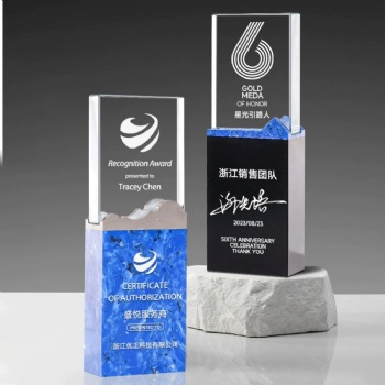 ADL Black Marble Stone Sports Trophy Award Business Crystal Glass Crafts Wholesales Other Crystal Crafts Awards Gifts