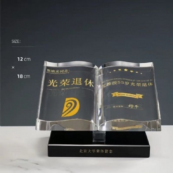 ADL Book Shape Trophy Award High Quality New Design for School Events Teachers Wholesale Price From Crystal Crafts Factory
