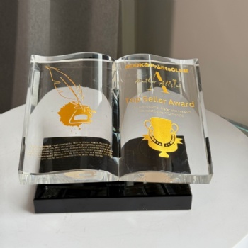 ADL Book Shape Trophy Award High Quality New Design for School Events Teachers Wholesale Price From Crystal Crafts Factory