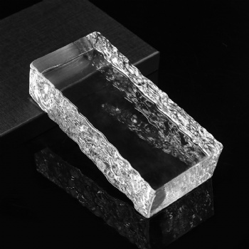 ICY Pattern 50/100/200 Count Double Sided Hot Melt Solid Glass Block Transparent Building Clear Bricks for Crafts Crystal Crafts