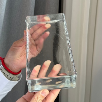 ICY Pattern 50/100/200 Count Double Sided Hot Melt Solid Glass Block Transparent Building Clear Bricks for Crafts Crystal Crafts