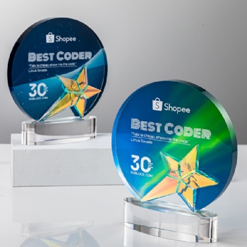 ADL Crystal New Creative Design Glass Award Sports Trophy Awards with High Quality for Business Gift Glass Crafts Engraved Logo