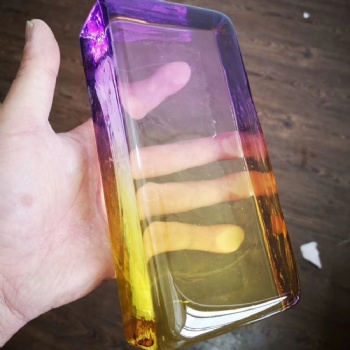 ADEL Flat Solid Glass Blocks Hot-Melt Painted Custom Thickness for Industrial & Building Decoration Morden Gradient Colors