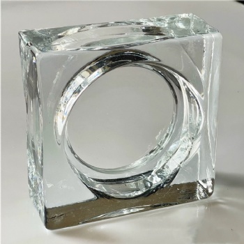 Solid Glass Brick 150x150x60mm Sun Pattern Circle Design for Hotel Wall Decor Building Decoration Wholesale Retail High End
