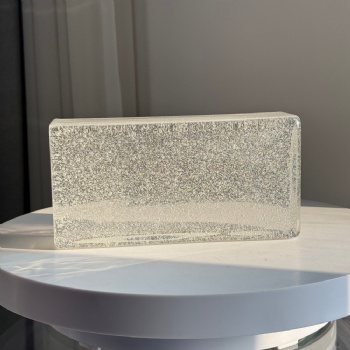 50*100*200MM Wholesale Transparent Hot Melt Bubbles Solid Glass Blocks for Industrial Gym & Hall Use-Durable Machine Polished