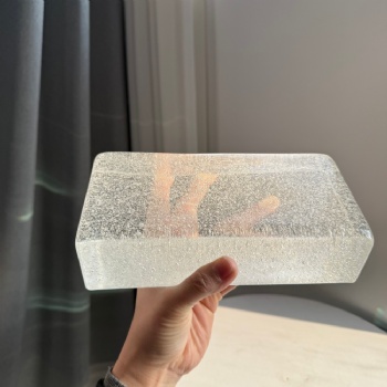 50*100*200MM Wholesale Transparent Hot Melt Bubbles Solid Glass Blocks for Industrial Gym & Hall Use-Durable Machine Polished