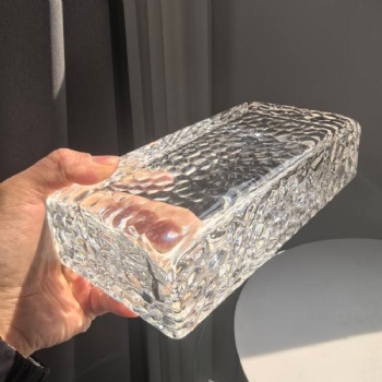 50*100*200MM Wholesale Transparent Hot Melt Glass Brick Customized Good Quality Solid Glass Blocks for Bathroom & Hotel Use