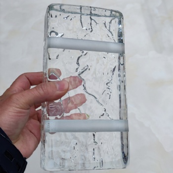 ADL Factory Clear Transparent Crystal Glass Solid Brick Block with Holes Modern Wall Building Brick for Bathroom Bedroom Dining