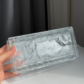 50*100*200 Wholesale Hollow Clear Glass Bricks Ice Shadow Veins for Bathroom and High Quality Decorative Building Blocks