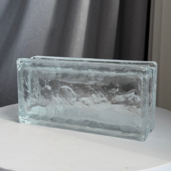 50*100*200 Wholesale Hollow Clear Glass Bricks Ice Shadow Veins for Bathroom and High Quality Decorative Building Blocks