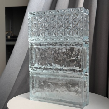Wholesale 50*100*200mm Hollow Clear Glass Blocks Diamond Pattern Decorative Building Blocks for Indoor & Outdoor Wall