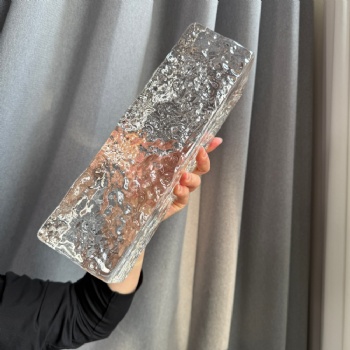 300*100*85 Wholesale Solid Clear Glass Bricks Ice Patterns Building High Quality Decorative Blocks New Bathroom Industrial