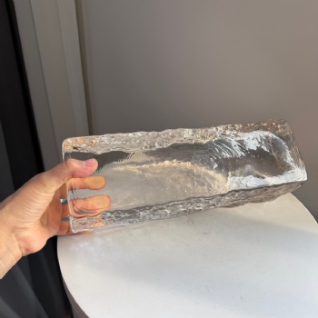 300*100*85 Wholesale Solid Clear Glass Bricks Ice Patterns Building High Quality Decorative Blocks New Bathroom Industrial