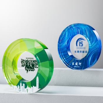 Crystal Trophy Engraved Custom UV Printing Logo Background United States Corporate Award Souvenir Gift Durable Bluk Order