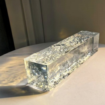 Solid Glass Brick Customizable Color 200x50x50mm Double Ice Crystal Pattern for Hotel Wall Building Decoration Wholesale