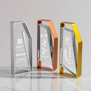 ADL New Design Crystal Glass Metal Trophy Awards for Sports Trophy Business Souvenir Gifts Carved Crystal Awards