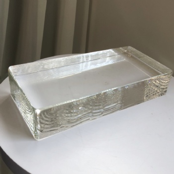 ADL Hot-Melt Fine Ground with two Sides Clear Solid Crystal Glass Bricks Block Buildings Wall Glass Block House Decoration