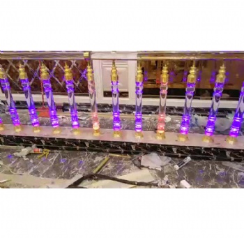 Square crystal glass baluster for home use with led light