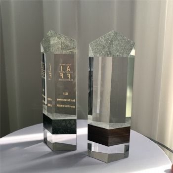 ADL High-Quality Pentagon Crystal Glass Trophy Awards with Stone Cheap Wholesale Trophy