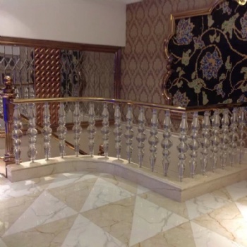 Crystal glass balusters for villa staircase